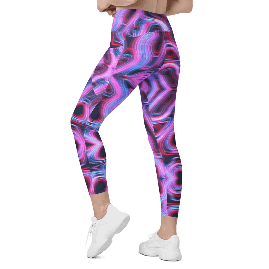 Psychedelic Wave All-Over Leggings with Pockets product image (7)