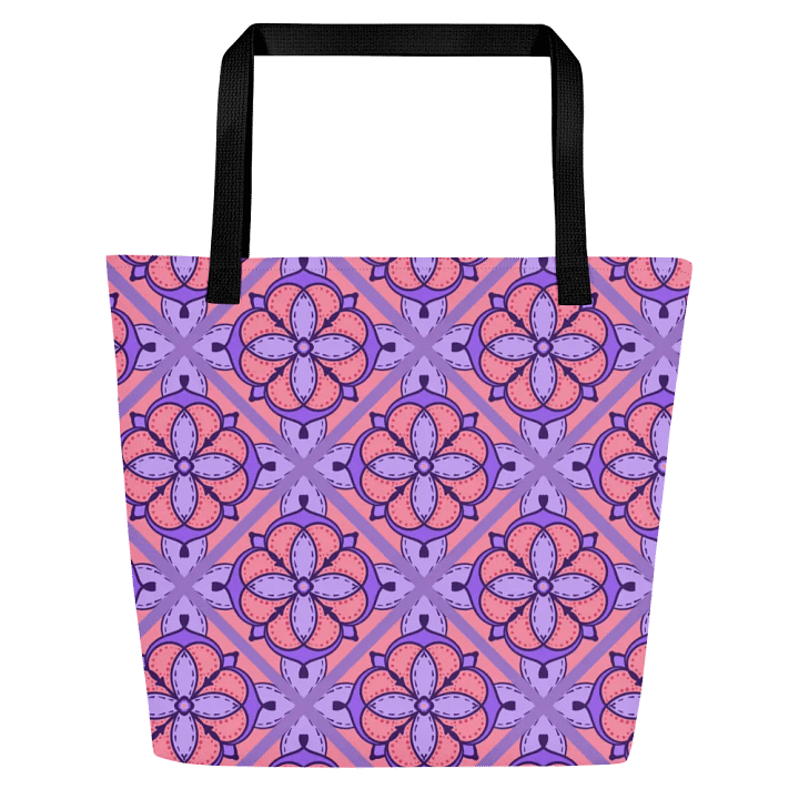 Peach and Lilac Symmetry Pattern All Over Print Tote product image (1)