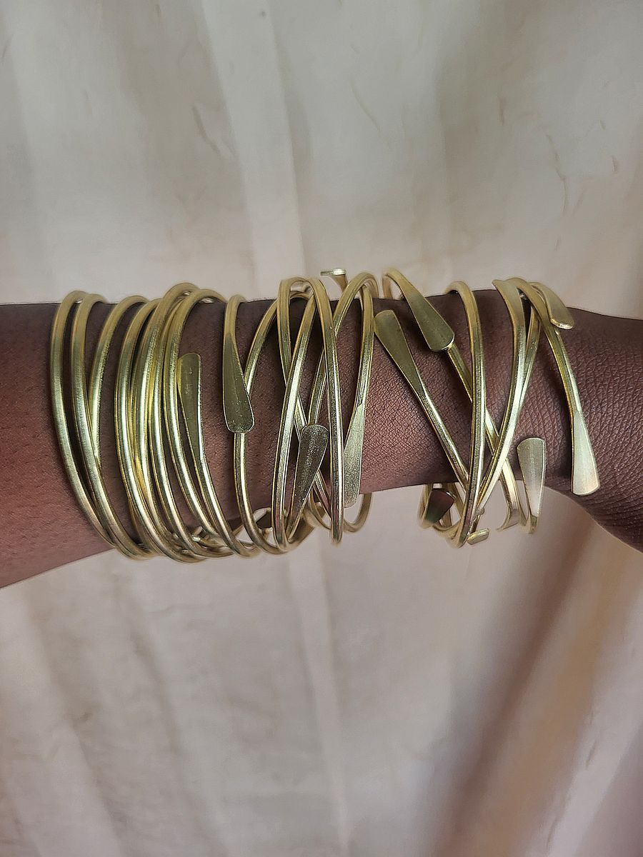 Raw Gold Brass Bangle Set product image (2)