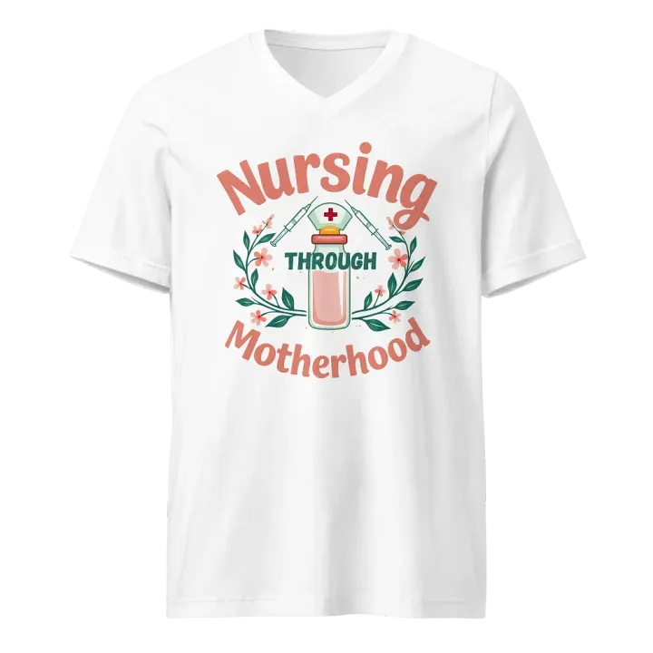 Nurse's Cap Floral, motherhood and nursing V-Neck Tee product image (5)