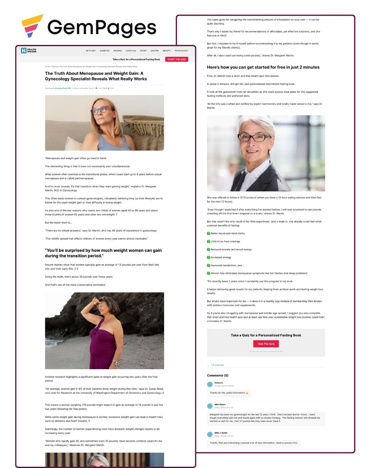 Health Insider Advertorial Page | GemPages product image (1)