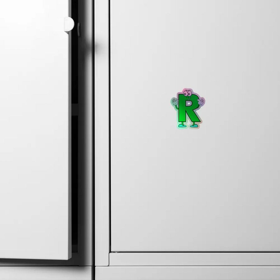 R Letter Cartoon Character Holographic Sticker product image (6)