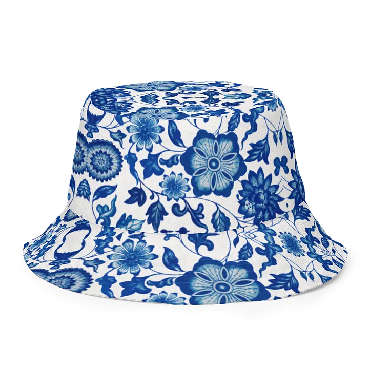 Blue Floral Chinoiserie Reversible Bucket Hat product image (1)