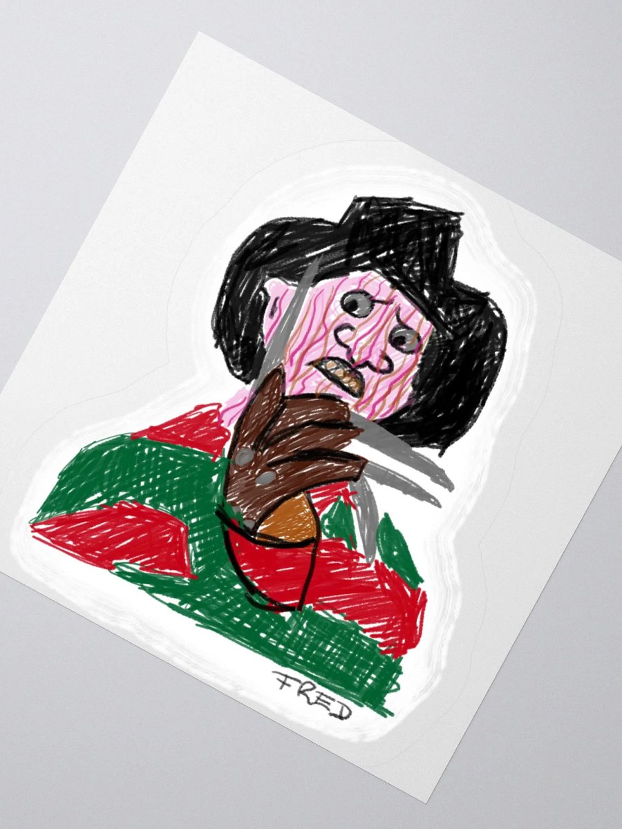 😈 "Fred's Nightmare" Horror Creepy Art Sticker 🔪 product image (2)