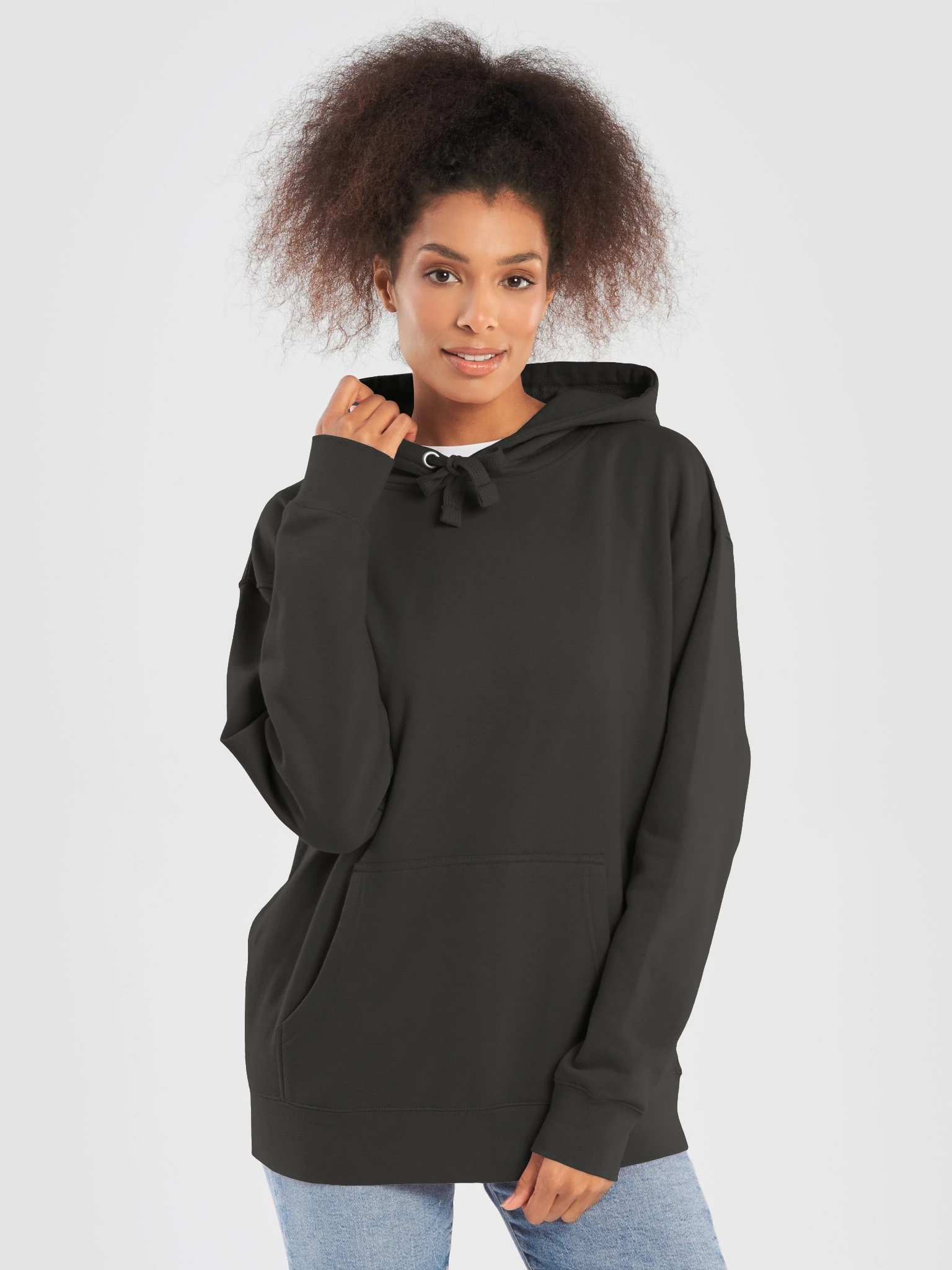 Plain Color Vintage Black Hoodie product image (1)