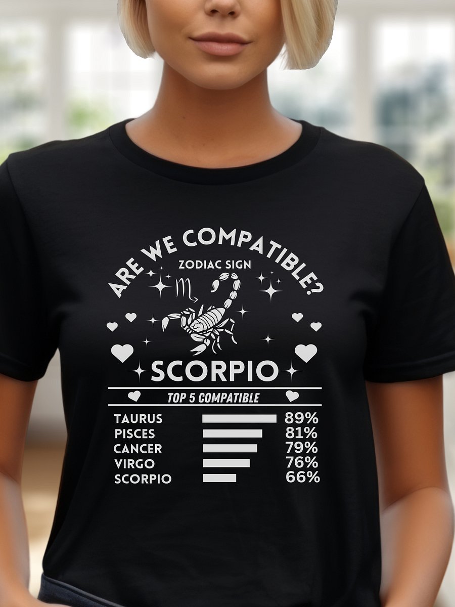 Scorpio Zodiac Sign Romantic Compatibility T-Shirt - Bella Canvas 3001 Unisex Staple T-Shirt - Dark Colors product image (1)