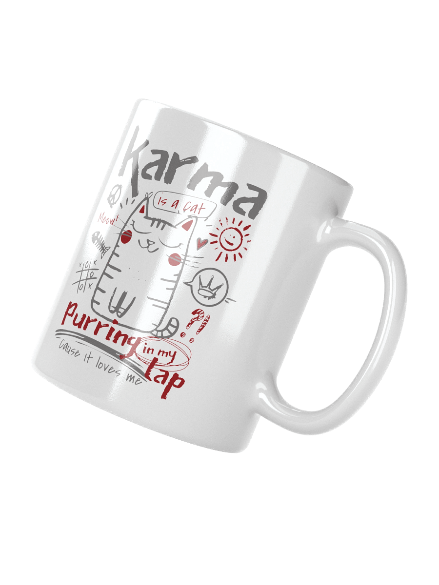 Karma is a Cat | White Glossy Mug product image (2)