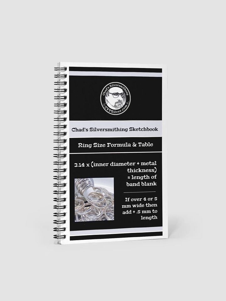 Silversmithing Sketchbook with Ring Size Formula product image (1)