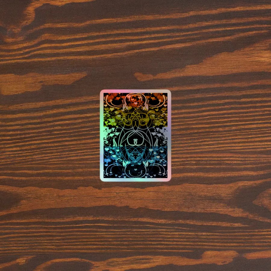 Aroace Flag Sticker: Sunset Colors (Flourish Variation) product image (3)