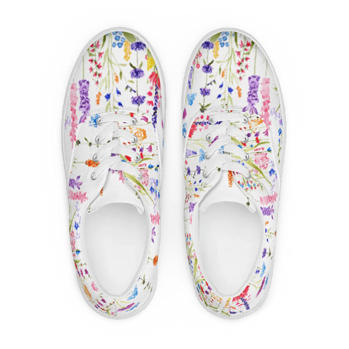 Spring Flowers Women's Lace-Up Canvas Shoes product image (1)