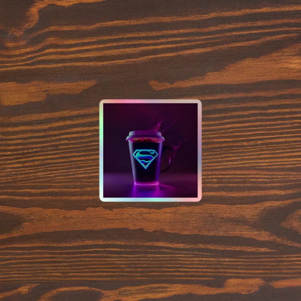 Supercharged Holographic Coffee Cup Sticker product image (3)