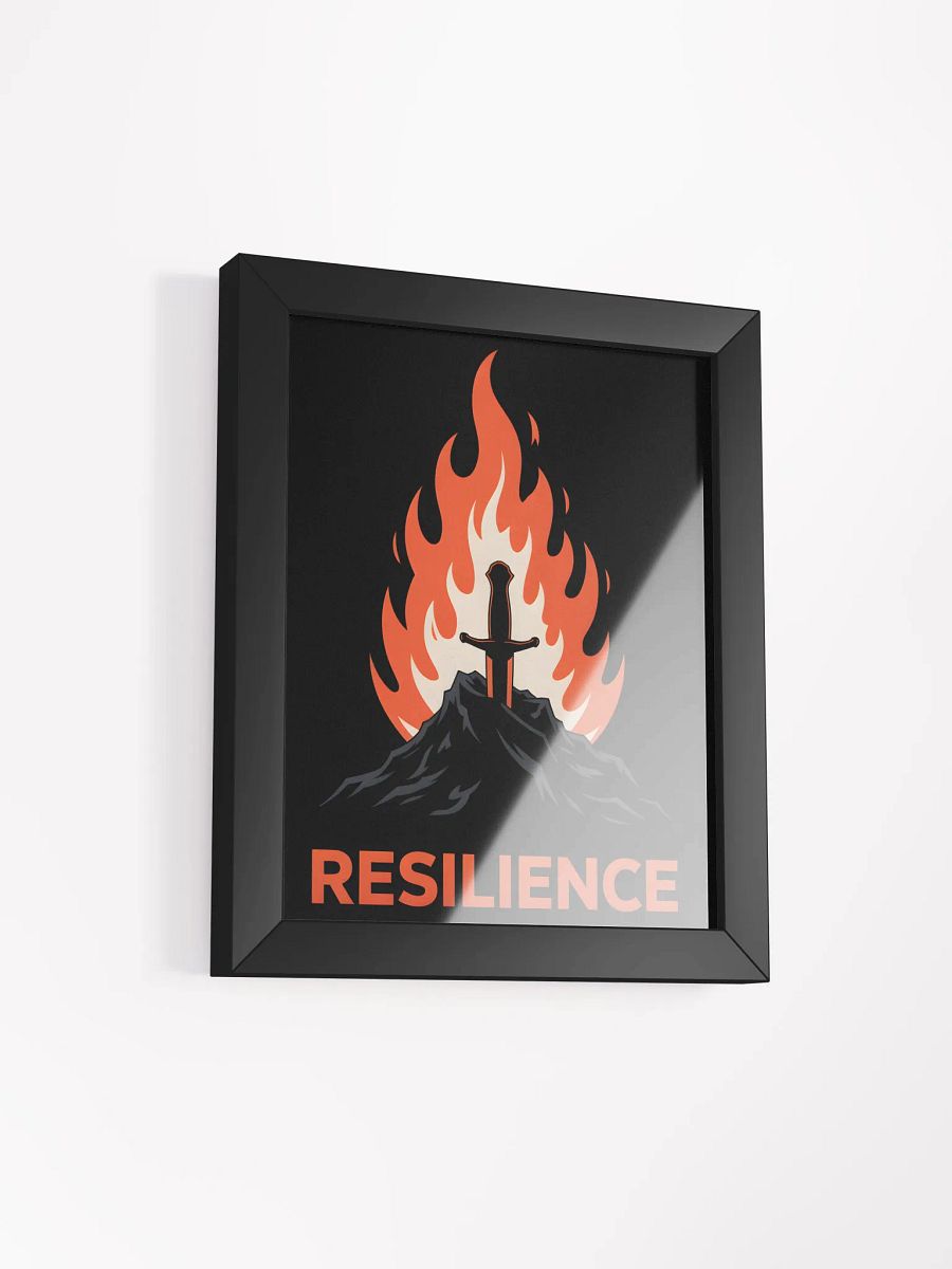 Resilience Sword and Fire Framed Print | Motivational Wall Art product image (2)