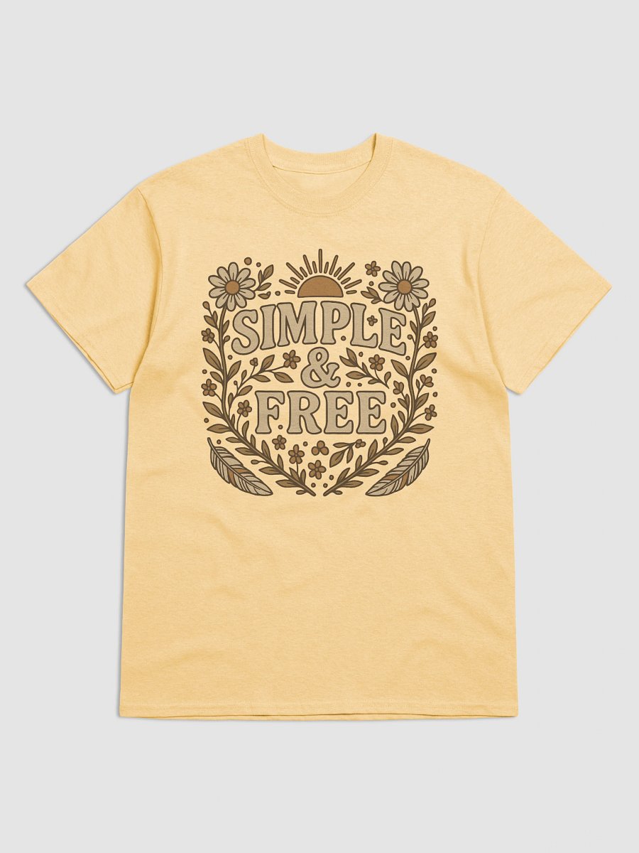 Vintage Floral 'Simple & Free' T-Shirt product image (6)