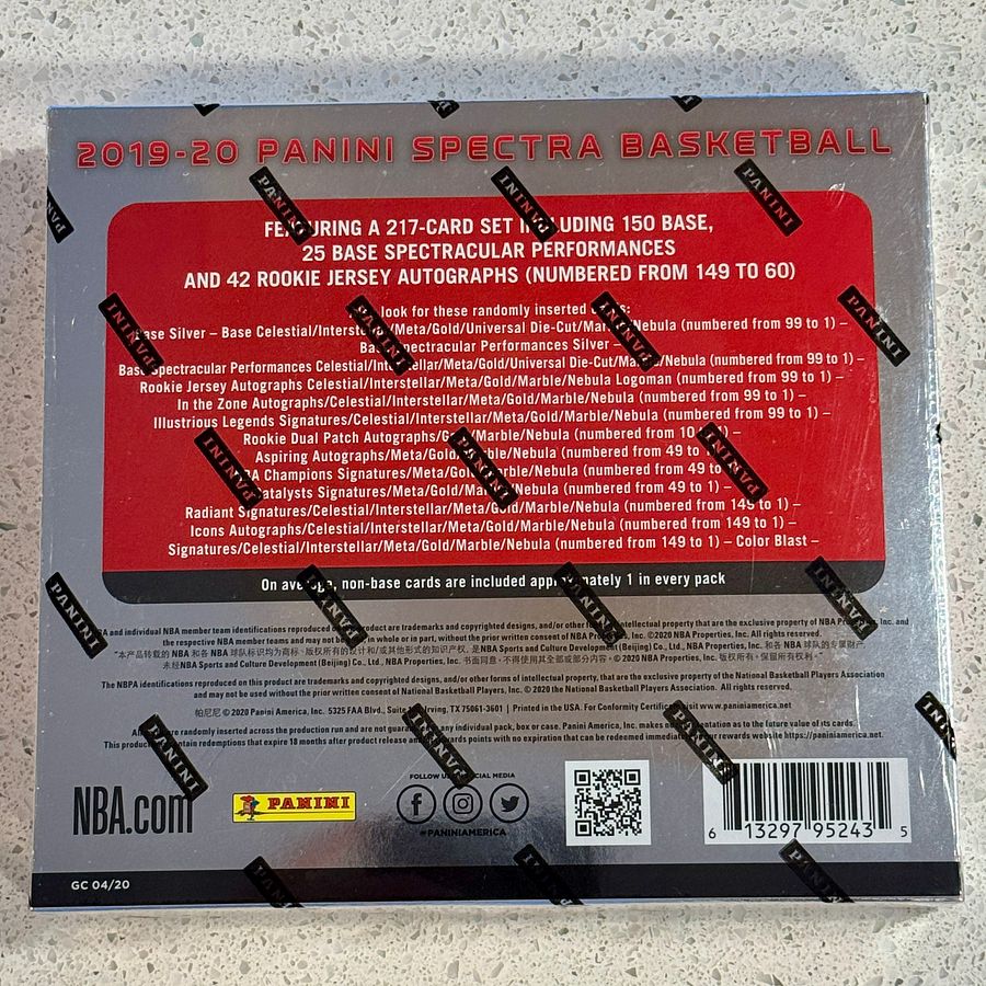 2019-20 Panini Spectra Hobby Box FACTORY SEALED product image (2)