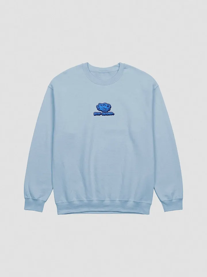 BUSY-BRAINED embroidered crewneck (monochrome light-blue bubble design) product image (2)