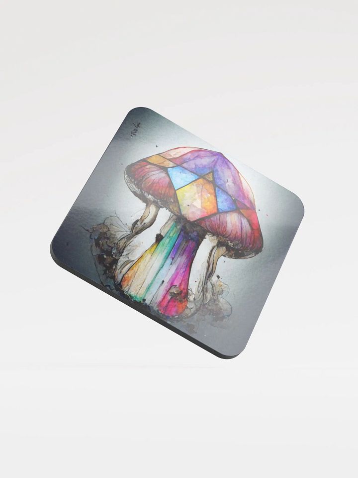 Rainbow Mushroom Glass Coaster product image (1)