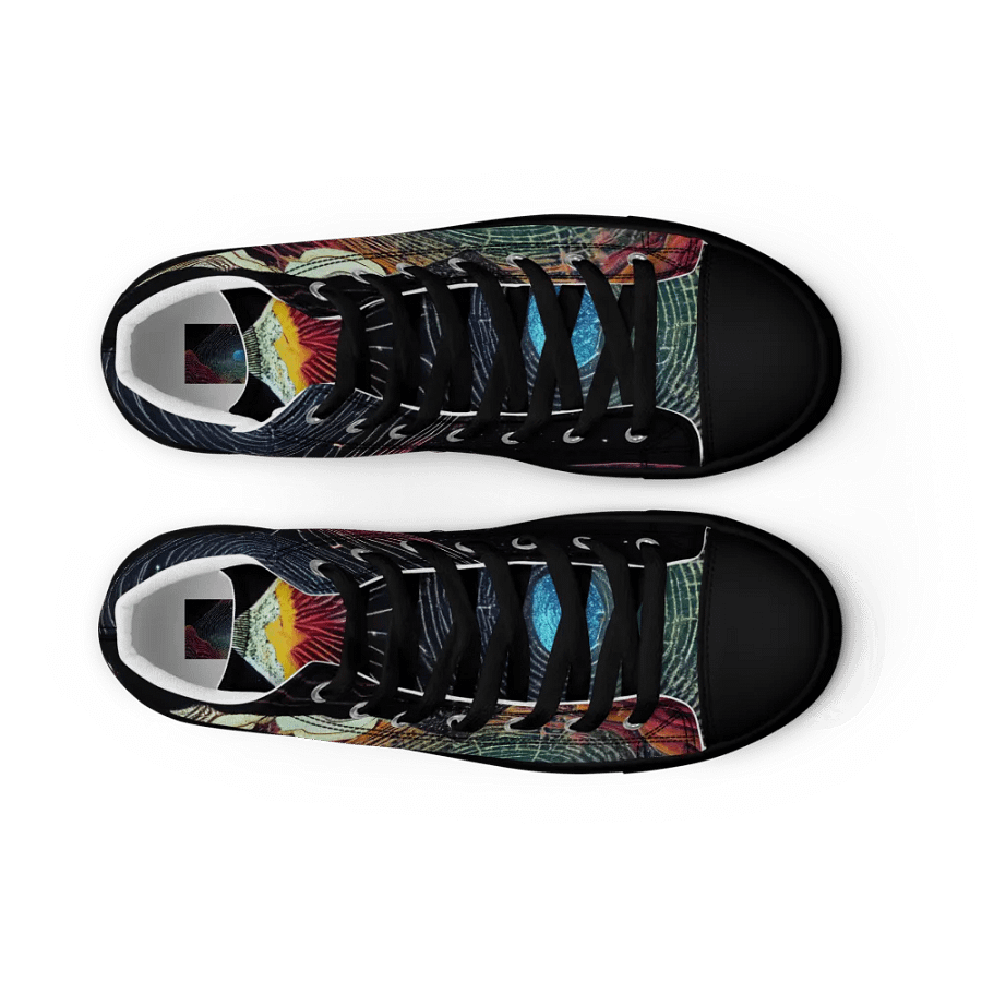 Cosmic Wave Men's premium canvas High Tops product image (9)