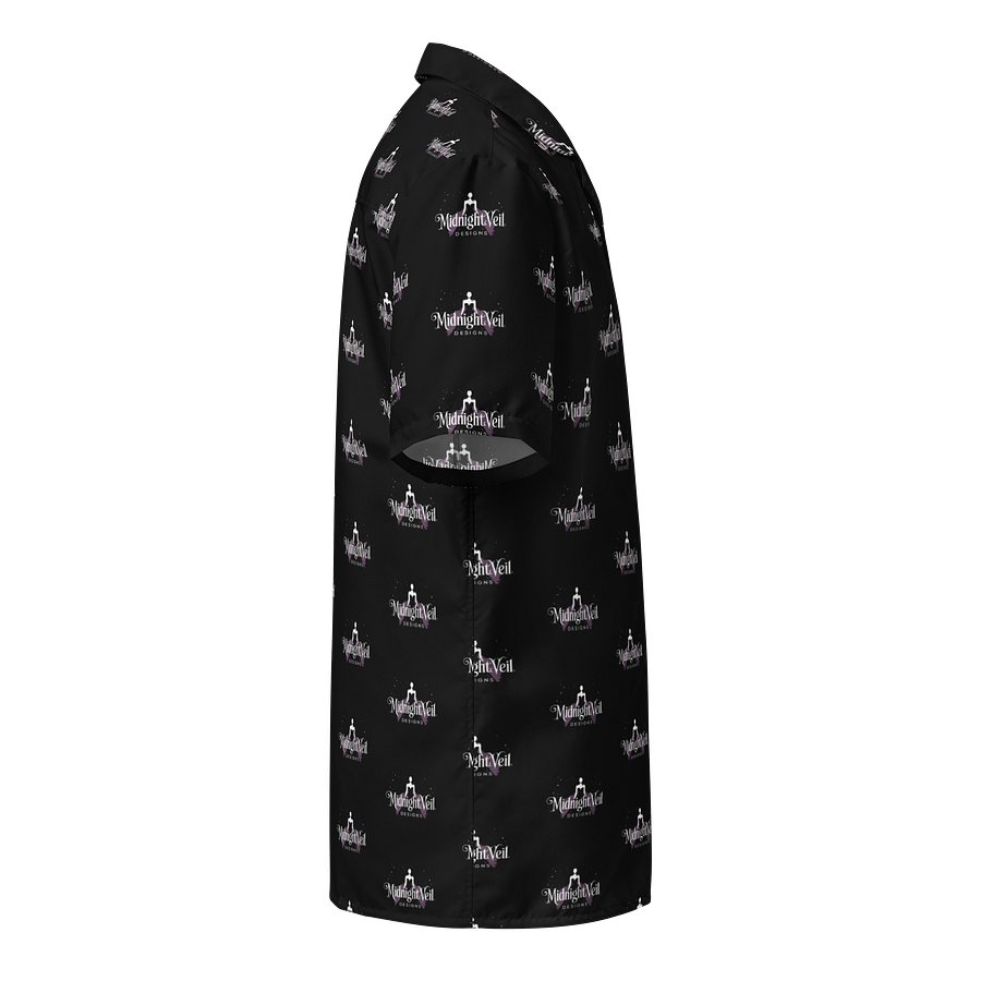 Midnight Veil Designs Gothic Fantasy Unisex Hawaiian Shirt - Black with Ethereal Logo Print product image (4)