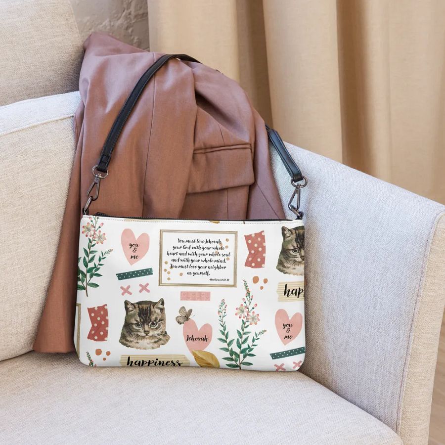 Matthew 22:37-39 | Chic Boho Collage Crossbody Bag product image (12)