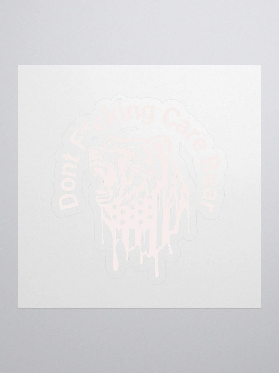 White Grizzly Dont F*cking Care Bear Stickers product image (1)