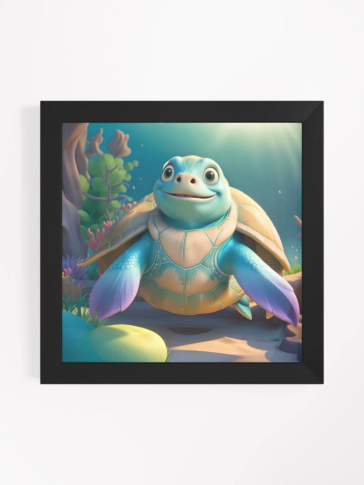 Endangered Species - Mexico - Sea Turtle Eco-Friendly Ayous Wood Framed Poster product image (1)