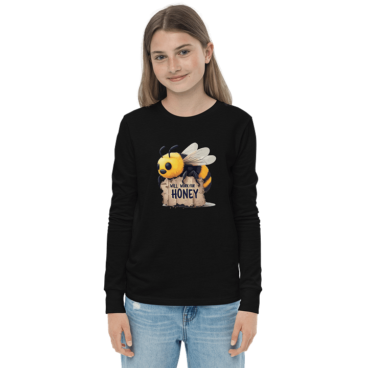 Will Work For Honey Youth Long Sleeve T-Shirt product image (9)