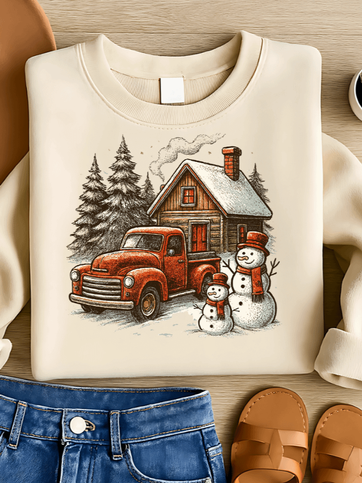 Vintage Snowman Car Winter Sublimation PNG – Retro Holiday Snowman Clipart for T-Shirts – Classic Festive Design – 300 DPI Instant Digital Download product image (1)