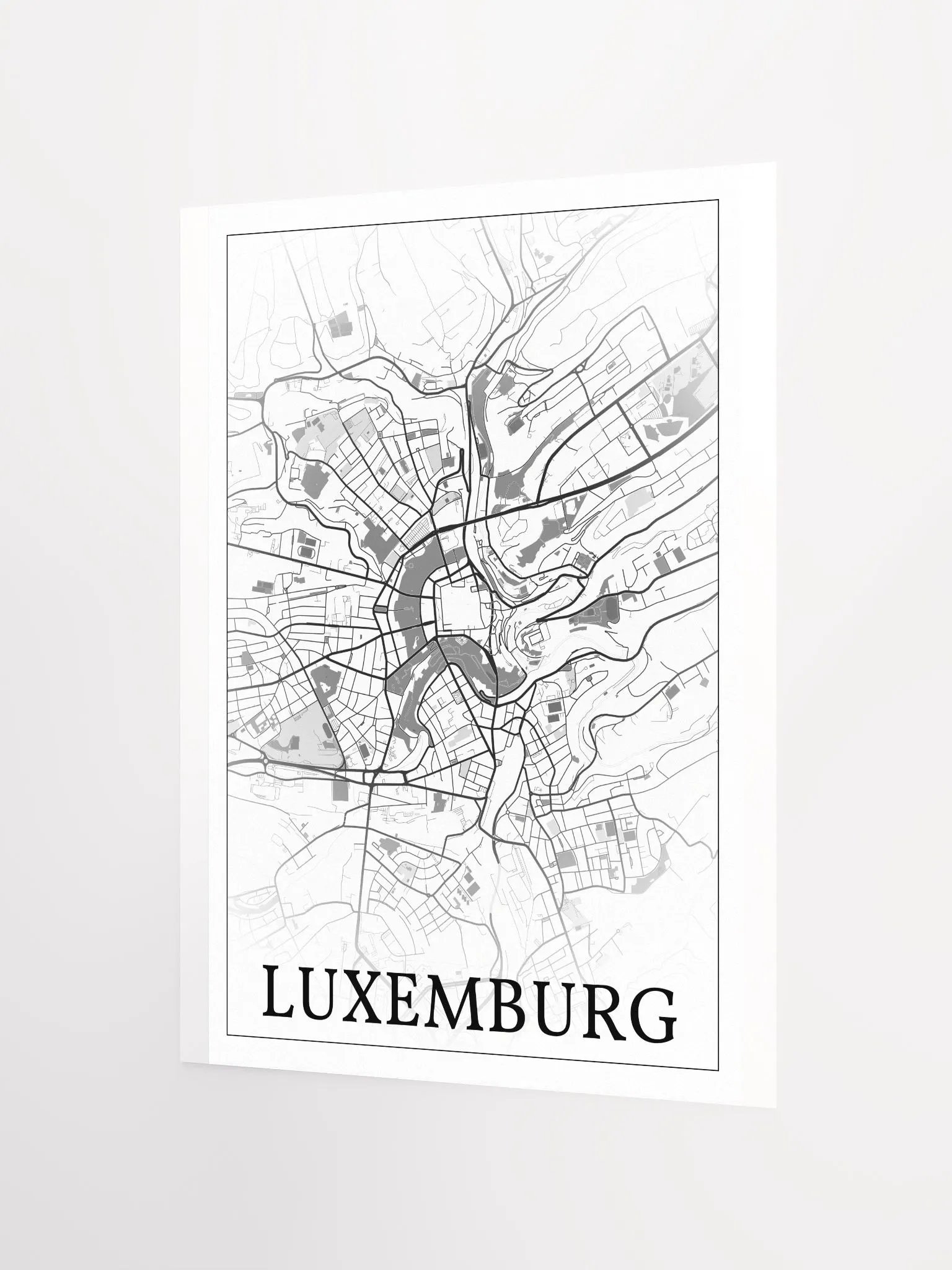 Luxemburg, Luxemburg, city map print product image (9)