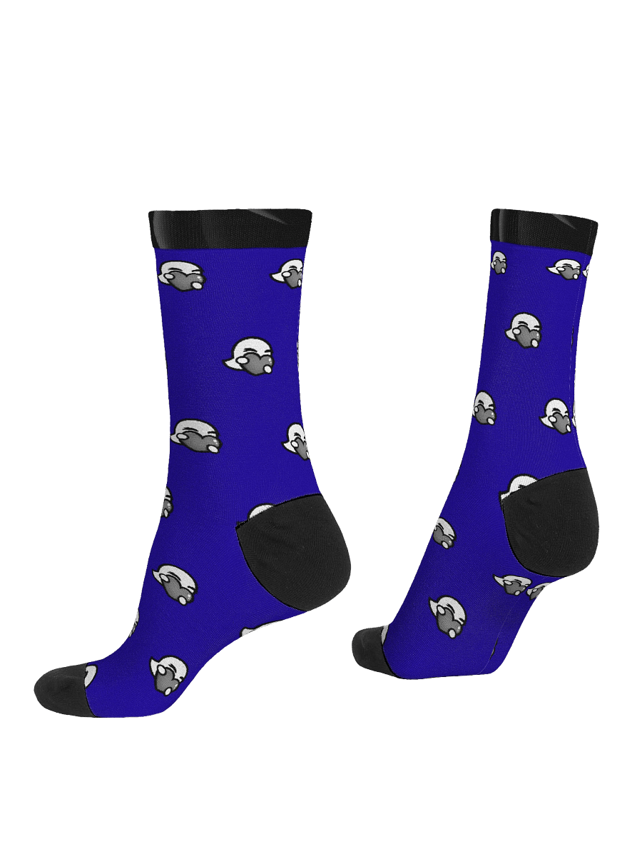 Heart Pattern Blue Crew Socks product image (5)