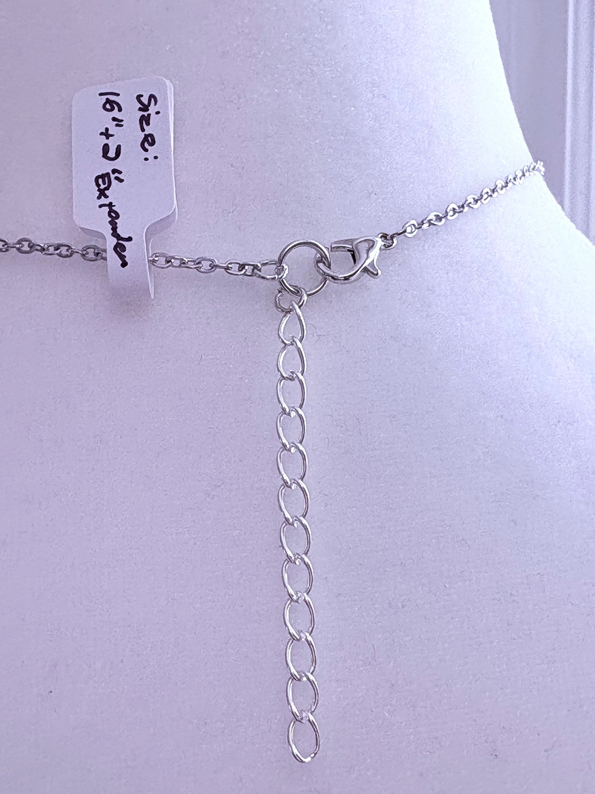 MFD-00291 | Dark Blue Snow Crystal Pendant Necklace | Stainless Steel Cable Chain | Handmade Jewelry by Monique Faella Designs™ product image (5)