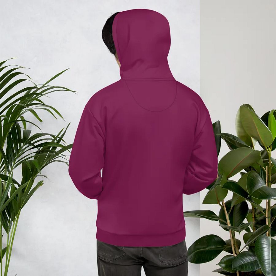 Plain Dark Burgundy Red True Summer Unisex Recycled Polyester Heavyweight Premium Hoodie by Treasure Pie product image (11)