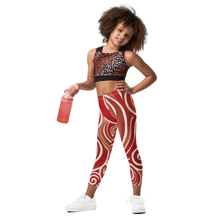 Funky Cherry Swirls Liquid Tie-Dye Kid's and Toddler's Leggings product image (2)