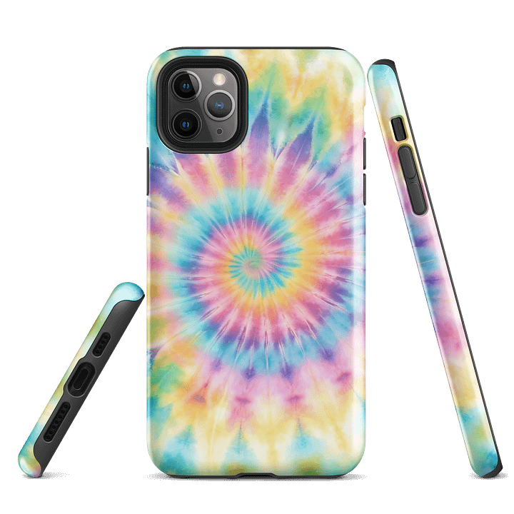 Pastel Spiral Burst Tie-Dye Tough Case for iPhone product image (3)