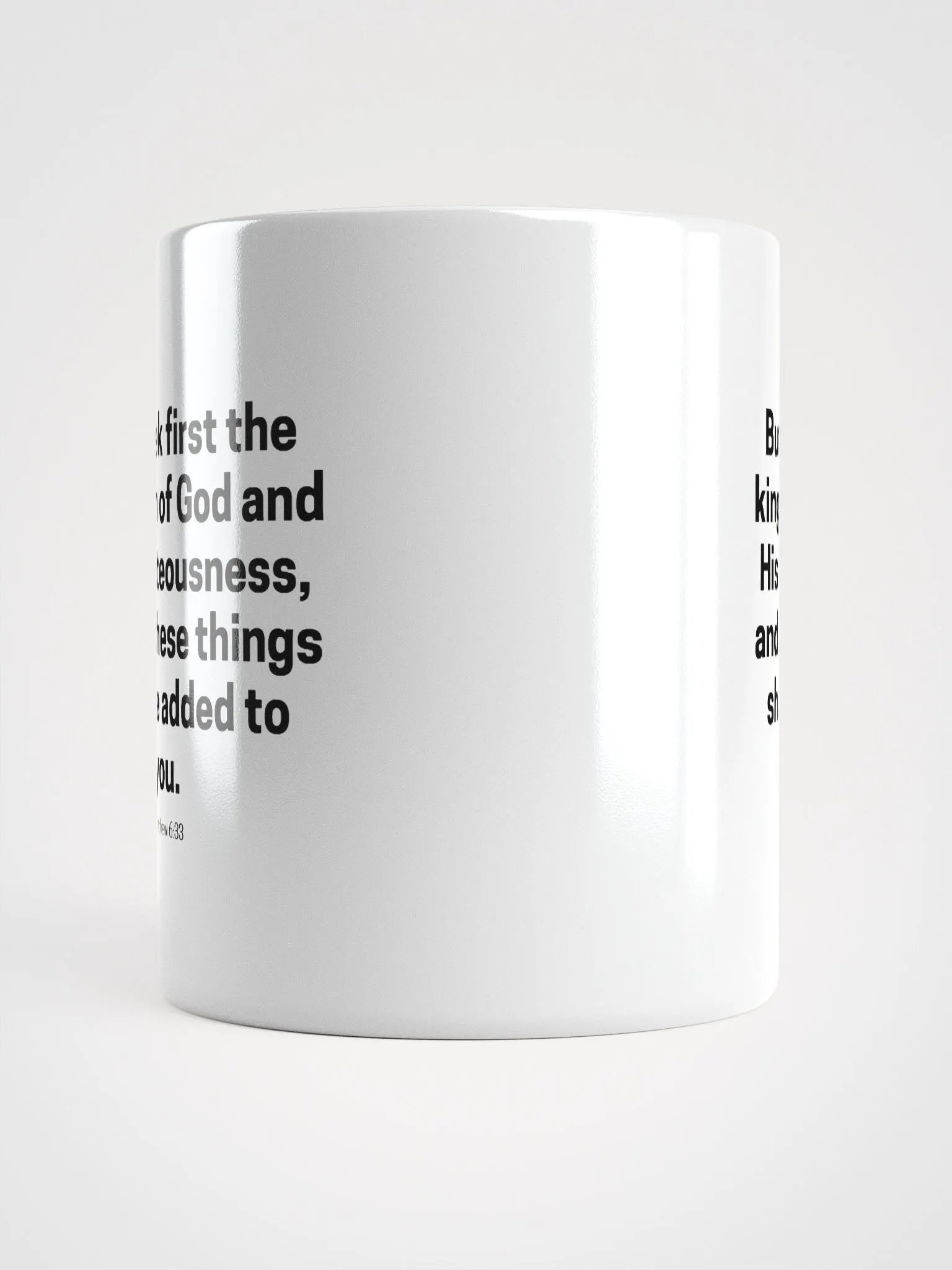 But Seek First The Kingdom Of God And His Righteousness Matthew 6:33 White Glossy Mug 11/15/20oz product image (5)