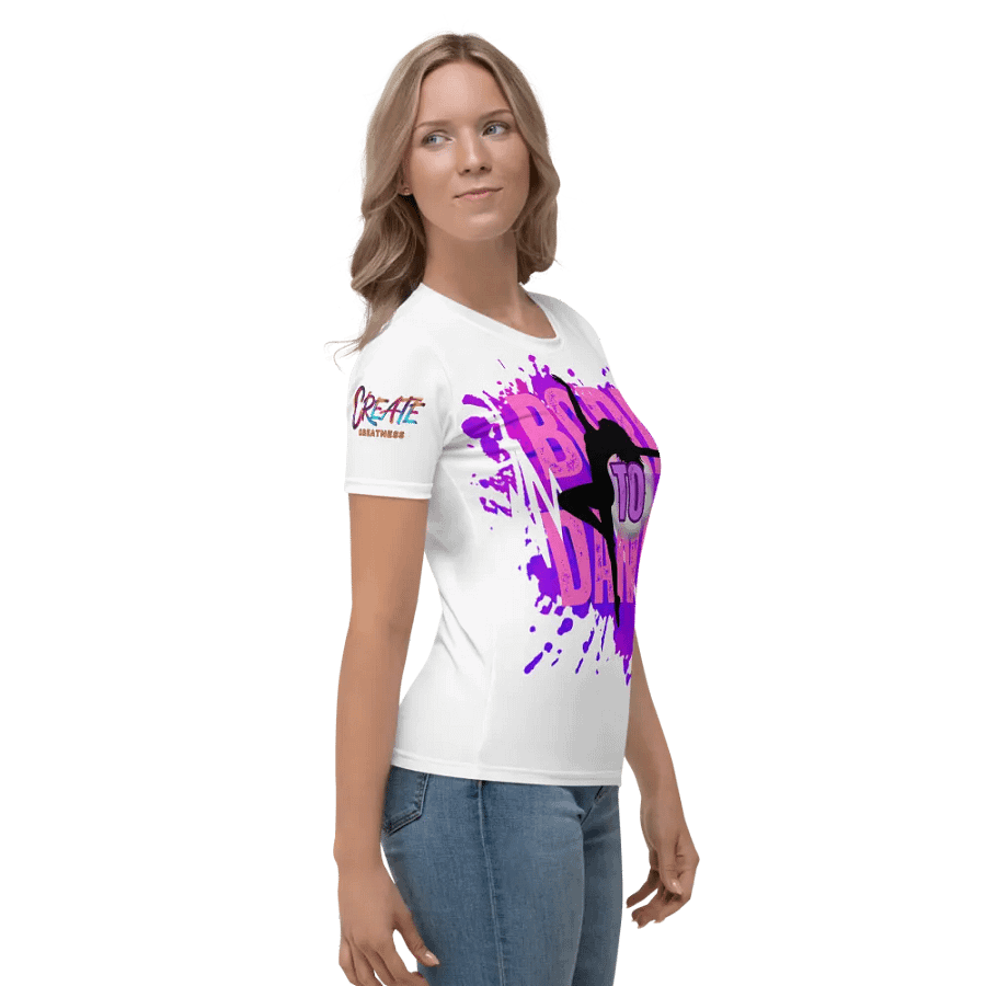 Born to Dance Her Silhouette All-Over Print Women's T-Shirt product image (3)