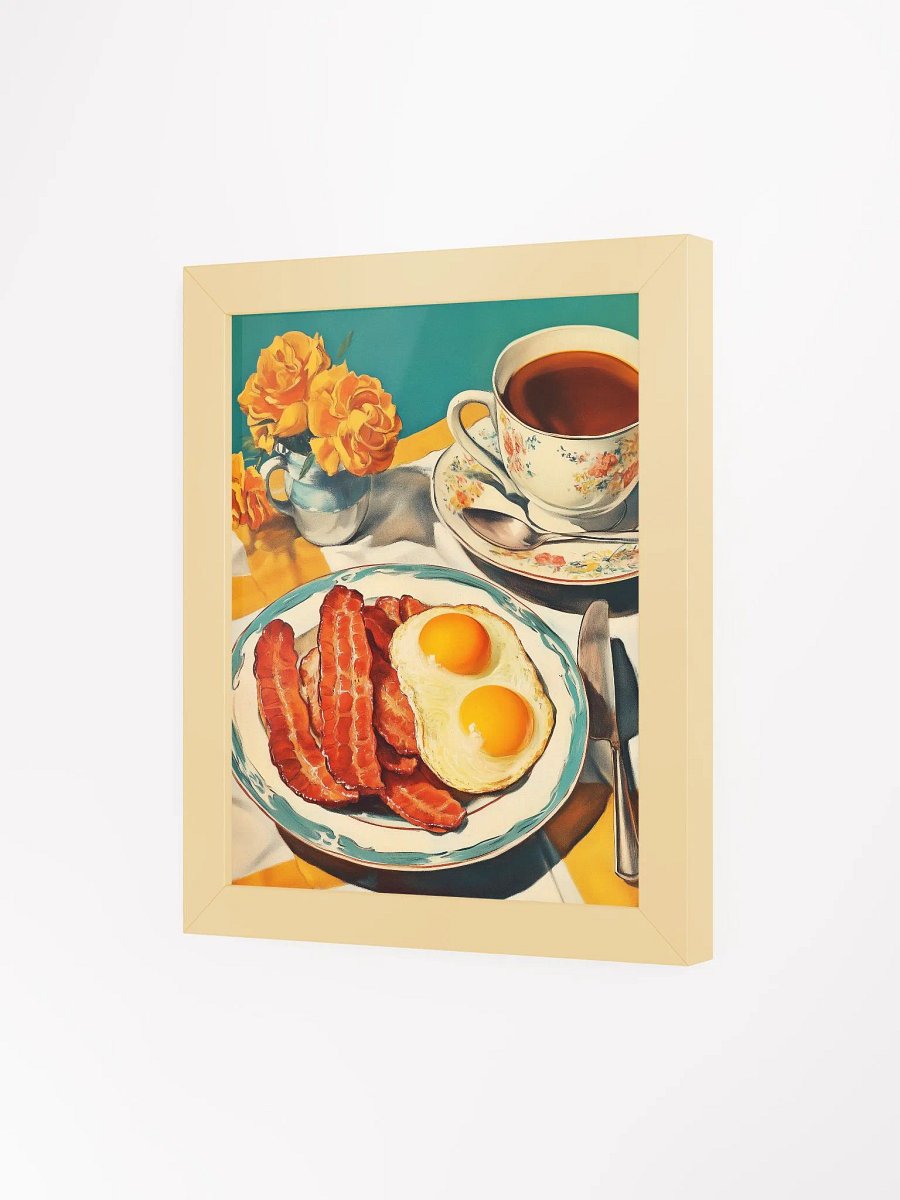 Bacon and Eggs Framed Retro Poster - Nostalgic Classic Breakfast Print product image (3)
