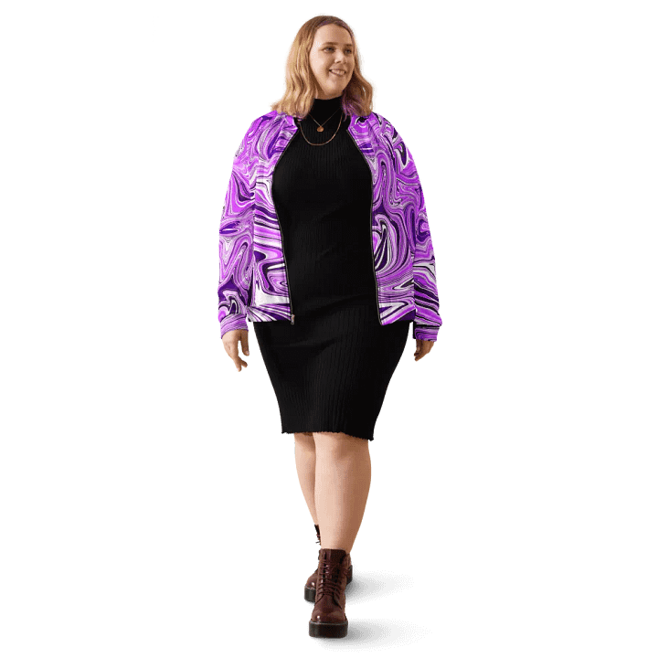 Unisex Bomber Jacket - Purple Digital Fluid Art product image (1)
