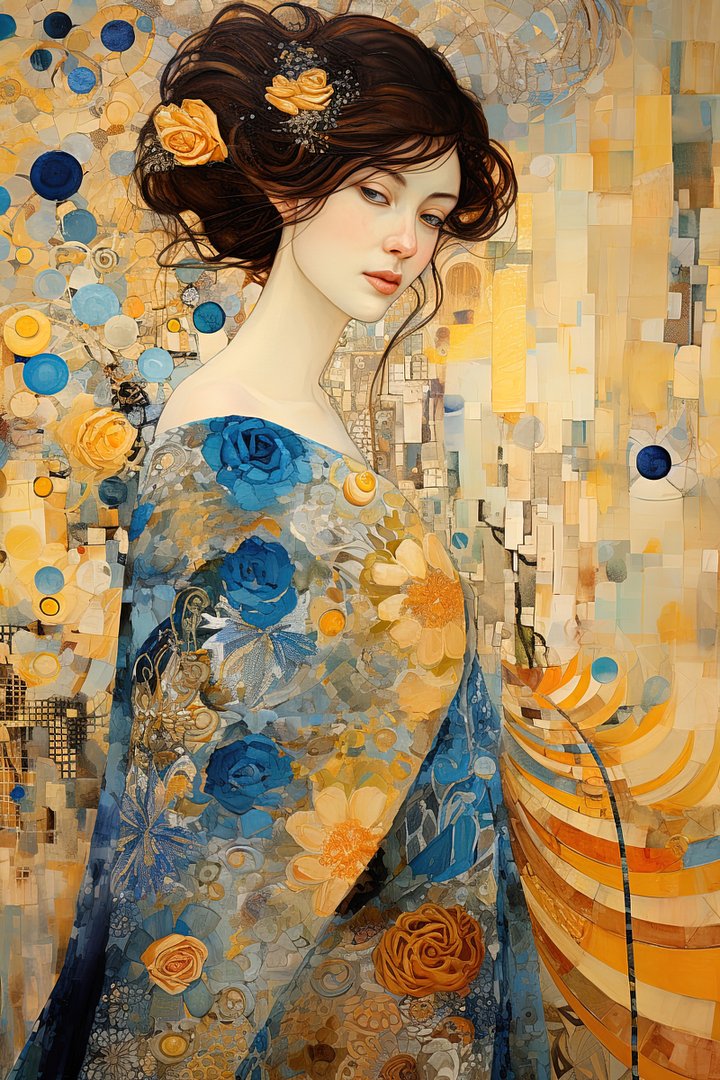 Instant Download Elegant Lady (Gustav Klimt Inspired) product image (1)
