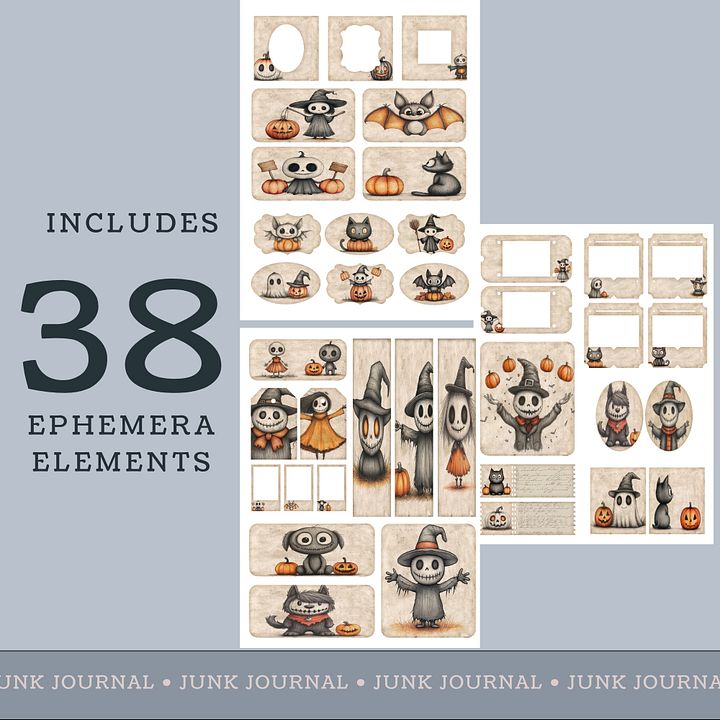 Spooky Halloween - Printable Ephemera Set 1 V7 product image (2)