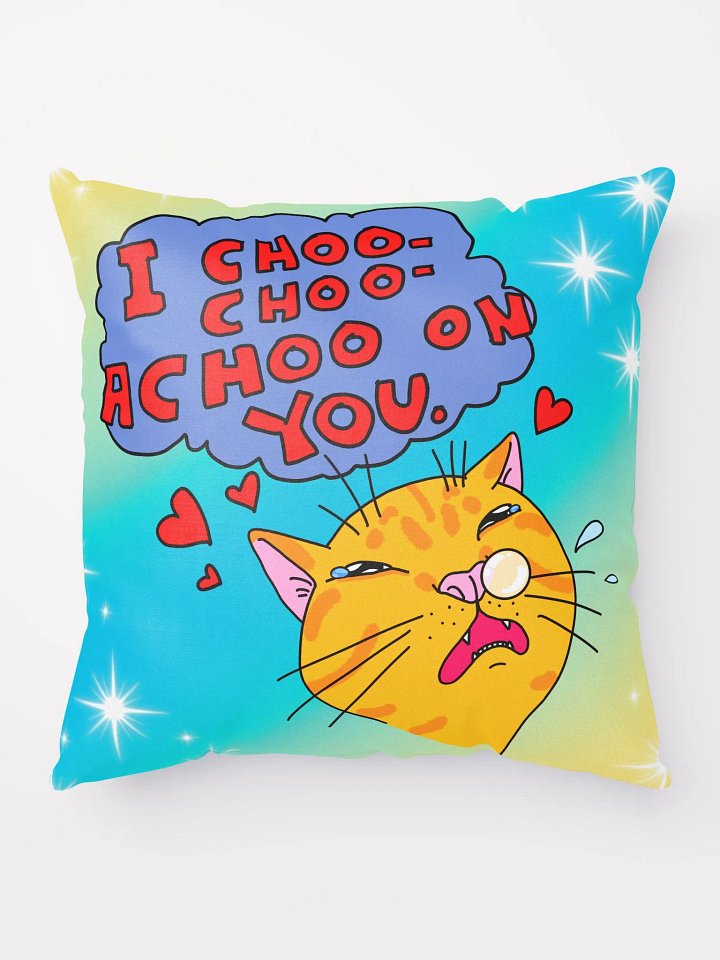Achoo on You Orange Cat Pillow product image (1)