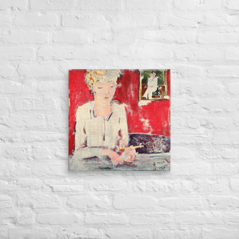 Woman with Pipe (1985) on canvas (20" x 20") product image (2)