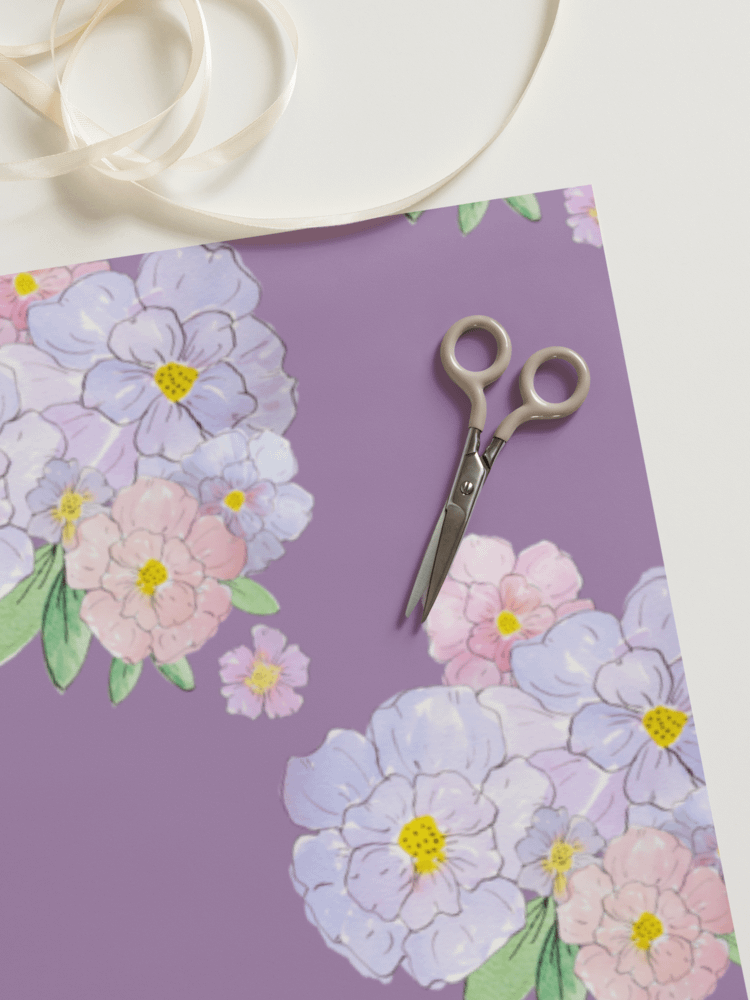 Gingham Blossoms Wrapping Paper Set of 3 Sheets product image (10)