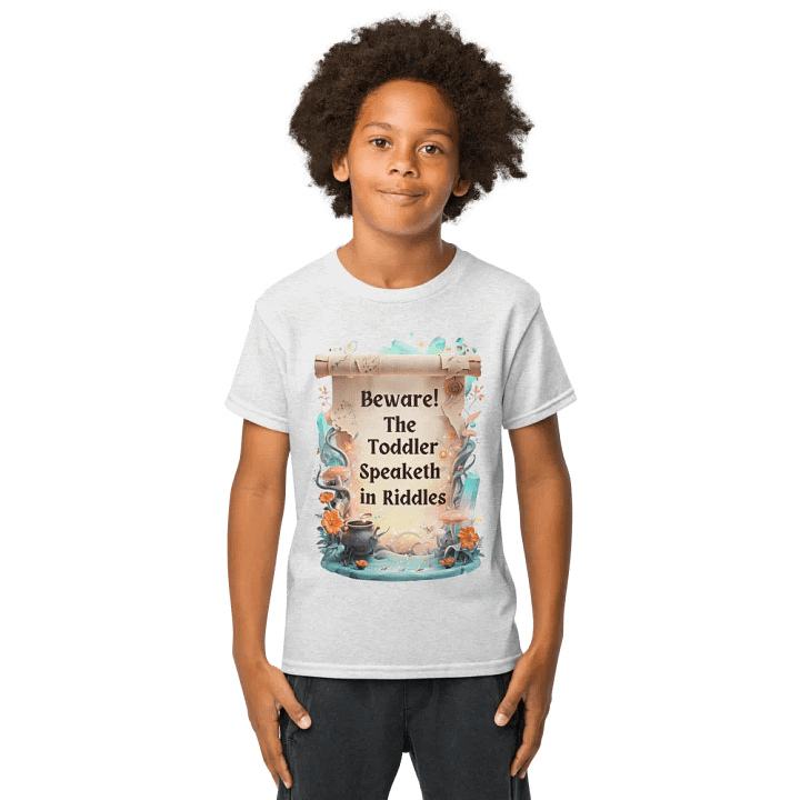 Funny Toddler T-Shirt – ‘Beware! The Toddler Speaketh in Riddles!’ – Cute & Quirky Tee product image (8)