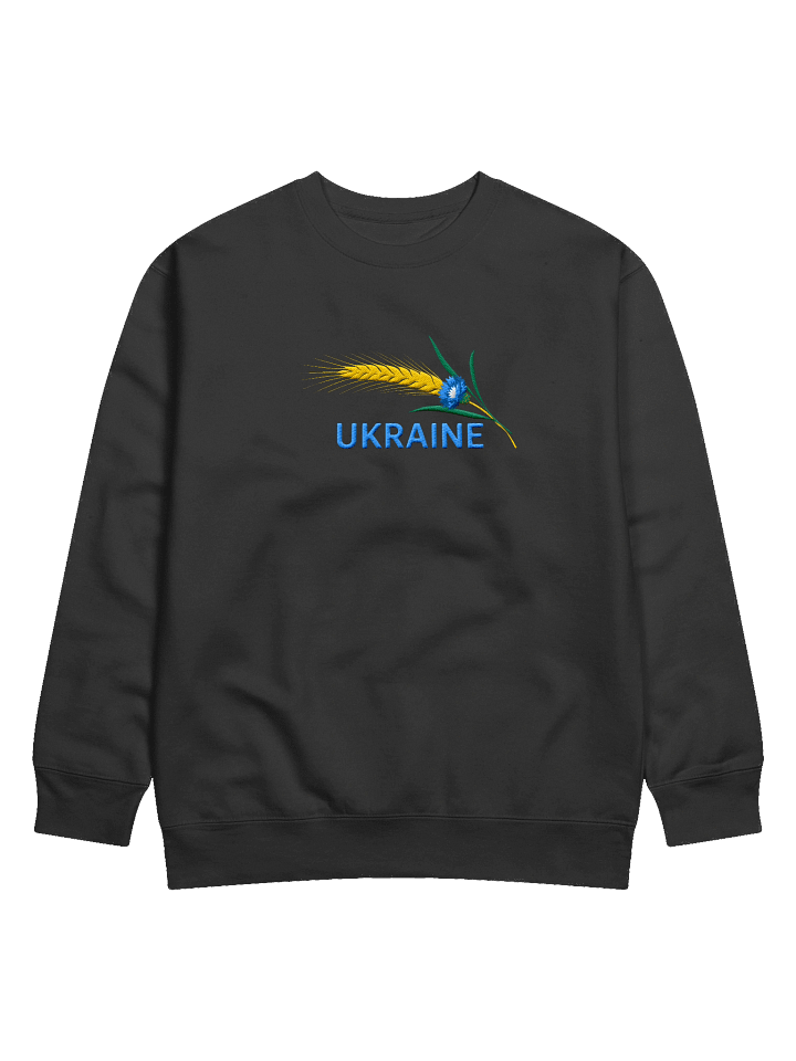 Ukraine Wheat Cornflower Agricultural Heritage Ukrainian Symbol | Cotton Heritage Premium Sweatshirt | Embroidered product image (3)