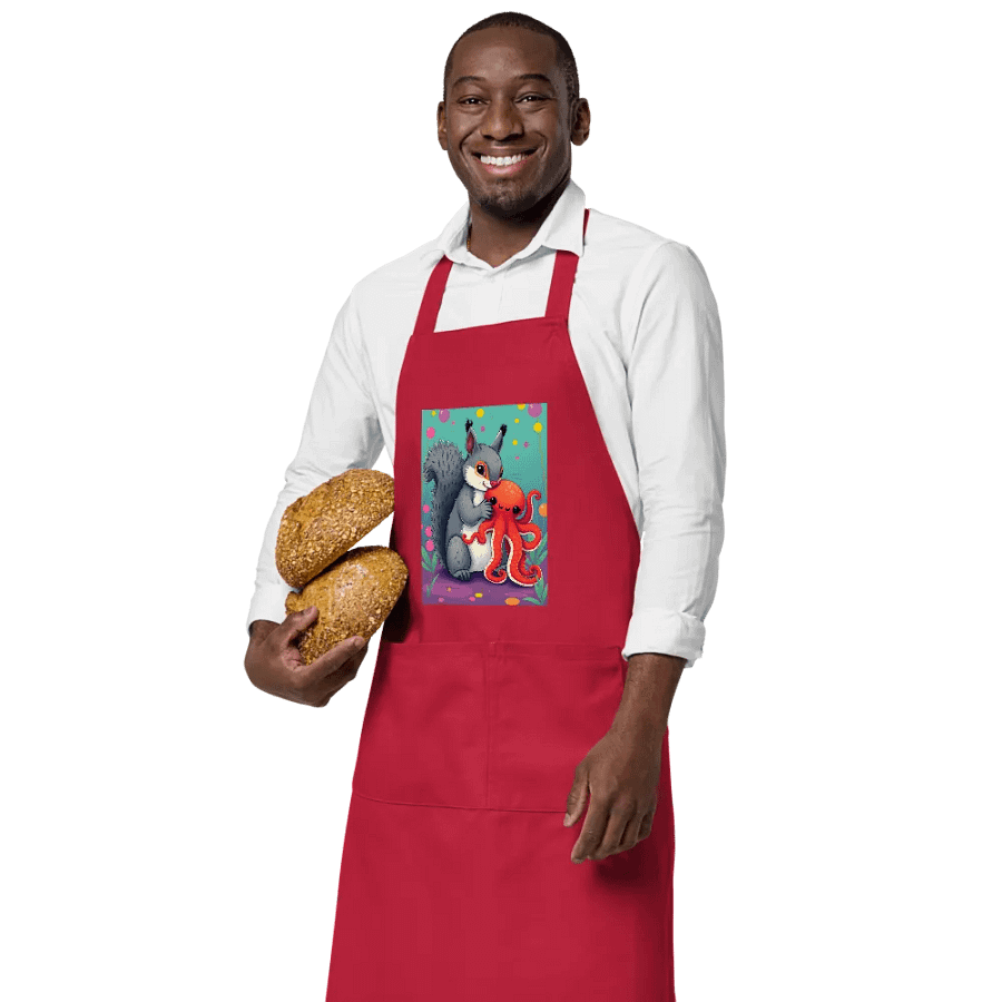Squirrel & Octopus Cartoon Apron product image (3)