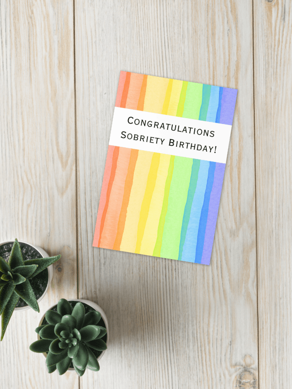 Rainbow Sobriety Celebration Card product image (3)