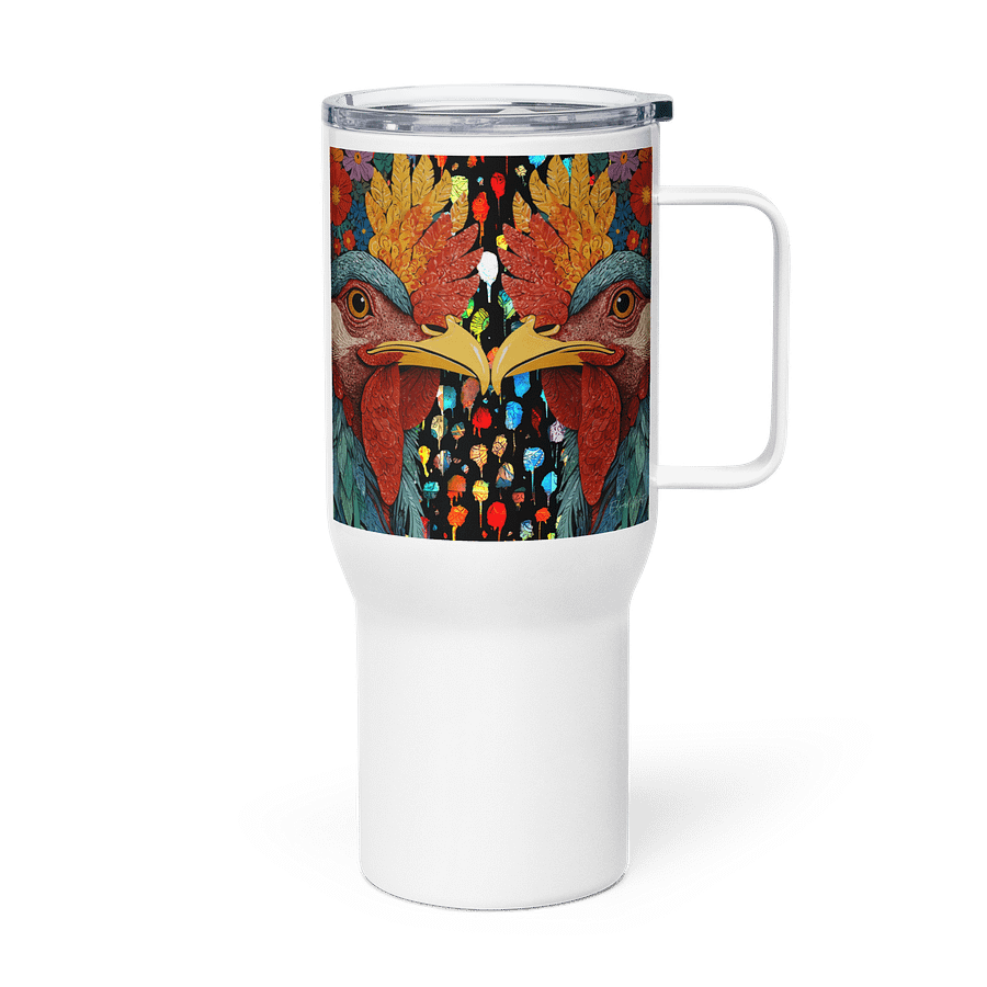 Symmetrical Roosters Stainless Steel Travel Mug product image (4)