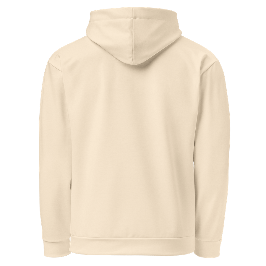 Cream Beige Solid Color Eco Friendly Pullover Unisex Hoodie product image (3)