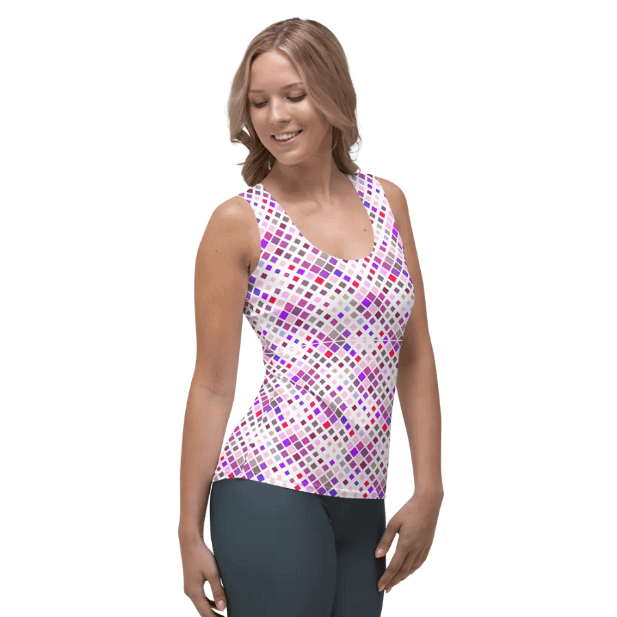 Colorful Square Pattern Design Tank Top - Ver 5 product image (4)