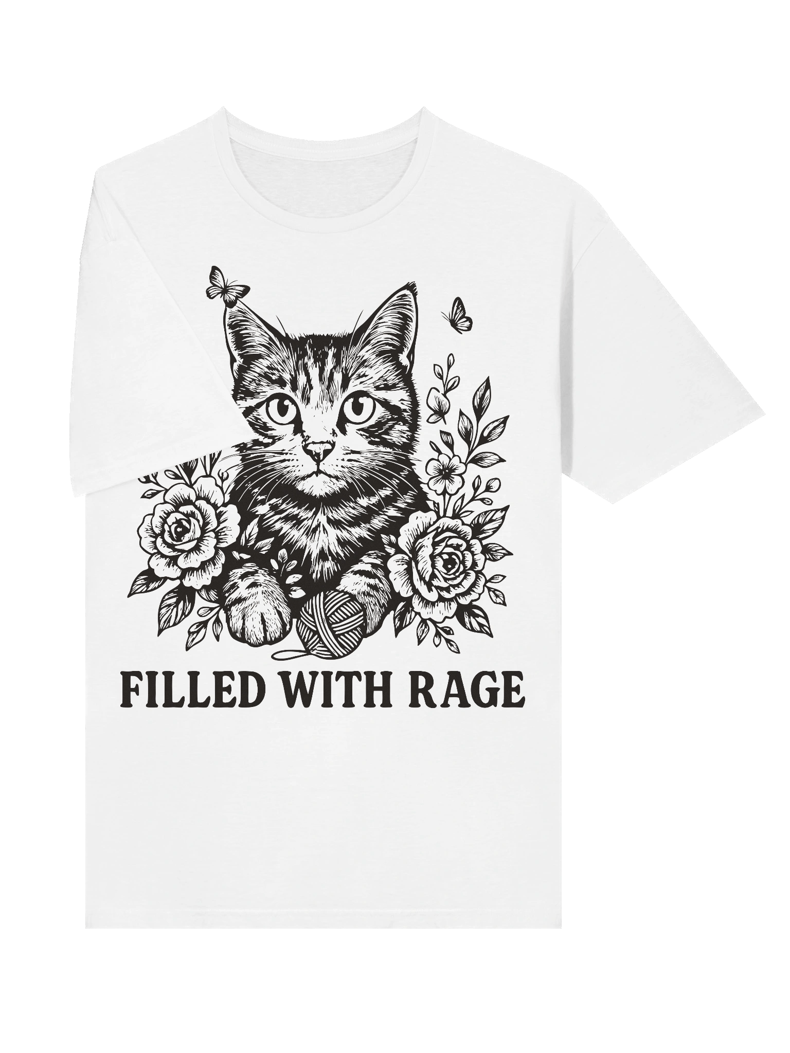 Filled With Rage Feline Floral T-Shirt product image (27)